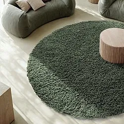 Kerek szőnyeg - Combarro Solid Cotton Shaggy (zöld)