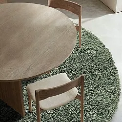 Kerek szőnyeg - Combarro Solid Cotton Shaggy (zöld)