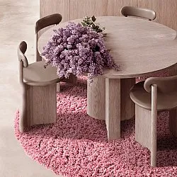 Kerek szőnyeg - Combarro Solid Cotton Shaggy (világos rózsaszín)