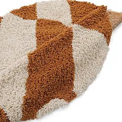 Kerek szőnyeg - Kalymnos Natural Cotton Shaggy (törtfehér/okkersárga)