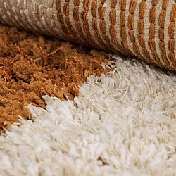 Kerek szőnyeg - Kalymnos Natural Cotton Shaggy (törtfehér/okkersárga)