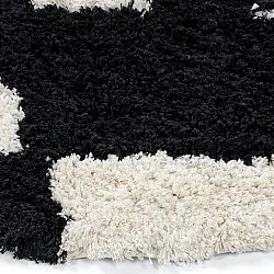 Kerek szőnyeg - Marvao Natural Cotton Shaggy (törtfehér/fekete)