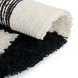 Kerek szőnyeg - Marvao Natural Cotton Shaggy (törtfehér/fekete)