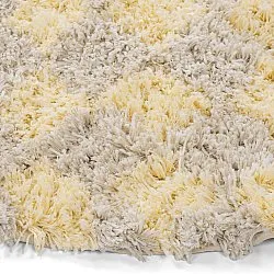 Kerek szőnyeg - Methoni Check Cotton Shaggy (krém/világossárga)