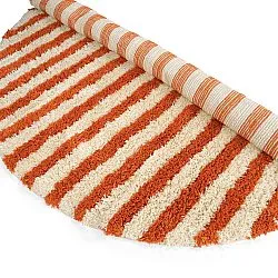 Kerek szőnyeg - Thira Stripe Cotton Shaggy (világossárga/világos narancs)