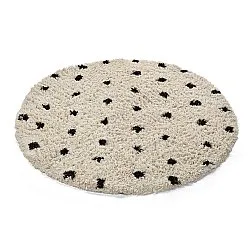 Kerek szőnyeg - Soria Natural Cotton Shaggy (törtfehér/fekete)