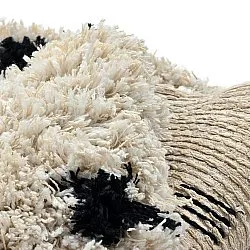 Kerek szőnyeg - Soria Natural Cotton Shaggy (törtfehér/fekete)