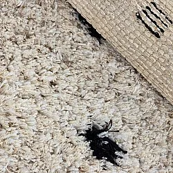 Kerek szőnyeg - Soria Natural Cotton Shaggy (törtfehér/fekete)