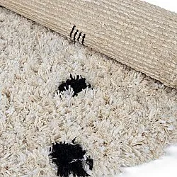 Kerek szőnyeg - Soria Natural Cotton Shaggy (törtfehér/fekete)