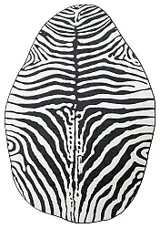 Kerek hullámos Wilton szőnyeg - Zebra (fekete/fehér)