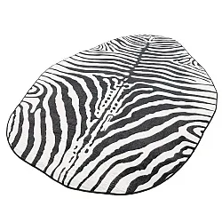 Kerek hullámos Wilton szőnyeg - Zebra (fekete/fehér)