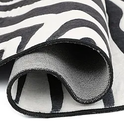Kerek hullámos Wilton szőnyeg - Zebra (fekete/fehér)