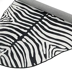 Kerek hullámos Wilton szőnyeg - Zebra (fekete/fehér)