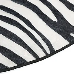 Kerek hullámos Wilton szőnyeg - Zebra (fekete/fehér)