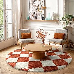 Kerek szőnyegek - Albi (fehér/narancs)