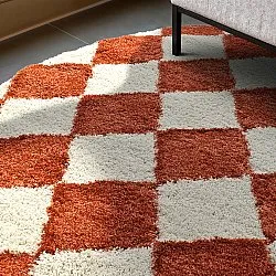 Kerek szőnyegek - Albi (fehér/narancs)