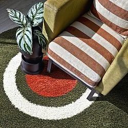 Kerek szőnyegek - Alsace (zöld/fehér/narancs)