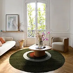 Kerek szőnyegek - Alsace (zöld/fehér/narancs)