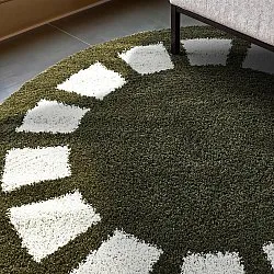 Kerek szőnyegek - Asilah (zöld/fehér)