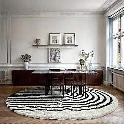 Kerek szőnyegek - Cluny (fehér/fekete)