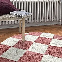 Kerek szőnyegek - Gordes (rózsaszín/fehér)