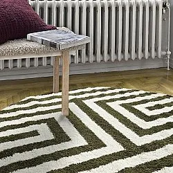 Kerek szőnyegek - Imilchil (fehér/zöld)