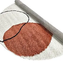 Kerek szőnyegek - Sanghar (fehér/narancs/zöld)