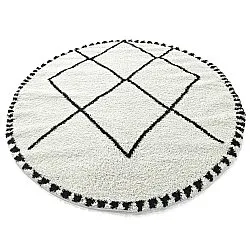 Kerek szőnyegek - Tiznit (fehér/fekete)