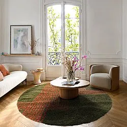 Kerek szőnyegek - Zagora (zöld/narancs)