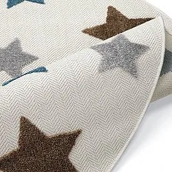 Kerek gyerekszőnyeg - Stars (krém/multi)