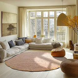 Kerek szőnyeg - Celina Natural Cotton Shaggy (rózsaszín/bézs)