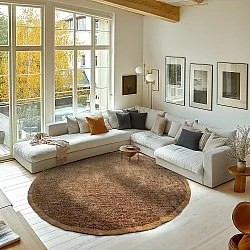 Kerek szőnyeg - Celina Natural Cotton Shaggy (barna/narancs)