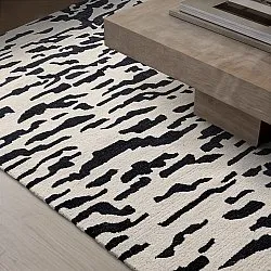 Shaggy szőnyeg - Zebra Tufted Wool Premium (fehér/fekete)