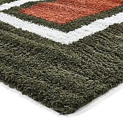 Shaggy szőnyeg - Alsace (zöld/fehér/narancs)