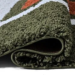 Shaggy szőnyeg - Alsace (zöld/fehér/narancs)