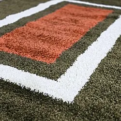 Shaggy szőnyeg - Alsace (zöld/fehér/narancs)