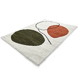 Shaggy szőnyeg - Sanghar (fehér/narancs/zöld)