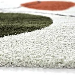 Shaggy szőnyeg - Sanghar (fehér/narancs/zöld)