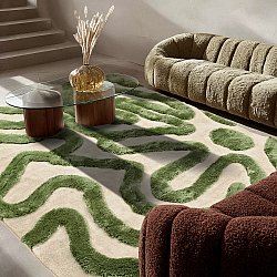 Shaggy szőnyeg - Akaba (krém/zöld)