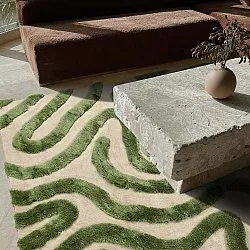 Shaggy szőnyeg - Akaba (krém/zöld)