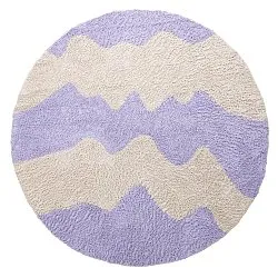 Kerek szőnyeg - Amira Natural Cotton Shaggy (lila/bézs)