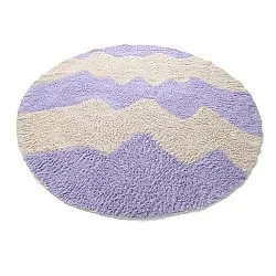 Kerek szőnyeg - Amira Natural Cotton Shaggy (lila/bézs)