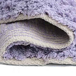 Kerek szőnyeg - Amira Natural Cotton Shaggy (lila/bézs)