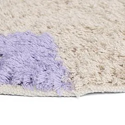 Kerek szőnyeg - Amira Natural Cotton Shaggy (lila/bézs)