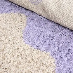 Kerek szőnyeg - Amira Natural Cotton Shaggy (lila/bézs)