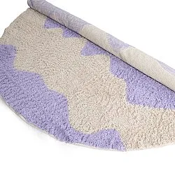 Kerek szőnyeg - Amira Natural Cotton Shaggy (lila/bézs)