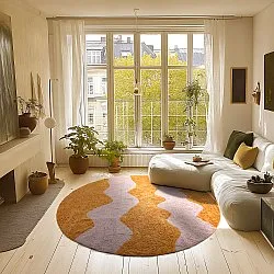 Kerek szőnyeg - Amira Natural Cotton Shaggy (narancssárga/rózsaszín)