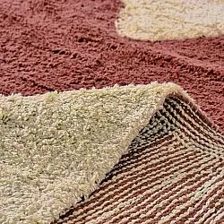 Kerek szőnyeg - Amira Natural Cotton Shaggy (piros/bézs)