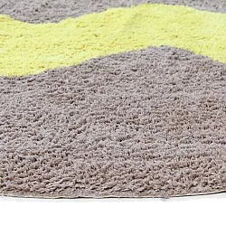 Kerek szőnyeg - Amira Natural Cotton Shaggy (szürkés/sárga)