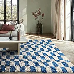 Shaggy szőnyeg - Atrani Natural Cotton Shaggy (kék)